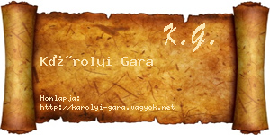 Károlyi Gara névjegykártya